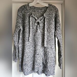 Aerie Multi Color Knit V-Neck Sweater